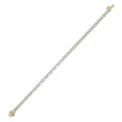7CTW Emerald And Round Lab Grown Diamond (F/VS ) Bracelet in 14K Gold