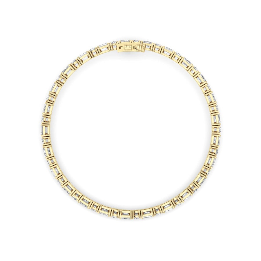 7CTW Emerald And Round Lab Grown Diamond (F/VS ) Bracelet in 14K Gold