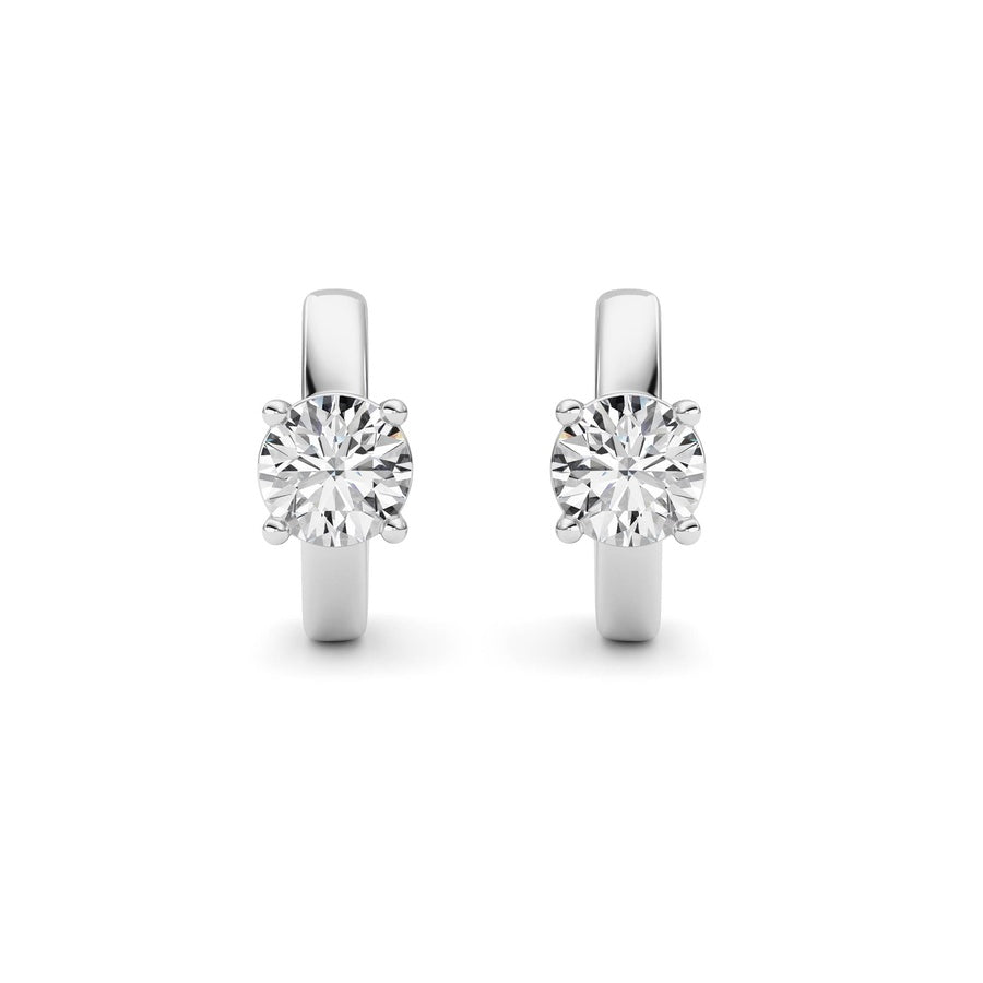1CTW Round Shaped Lab Grown Diamond (F/VS ) Huggie Earrings in 14K Gold