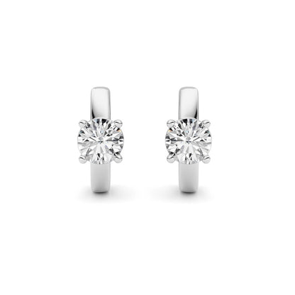 1CTW Round Shaped Lab Grown Diamond (F/VS ) Huggie Earrings in 14K Gold