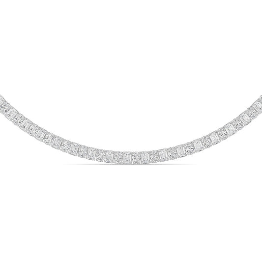 33CTW Emerald Lab Grown Diamond (F/VS ) Necklace in 14K Gold