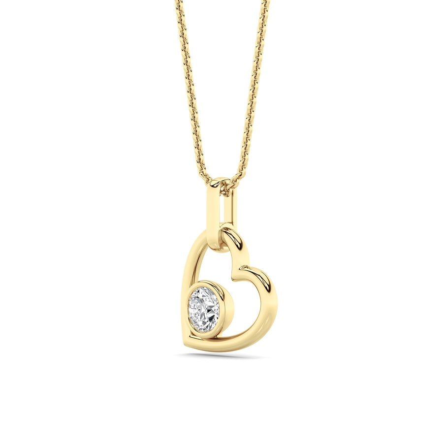 0.33CTW Round Lab Grown Diamond (F/VS ) Heart Pendant in 14K Gold