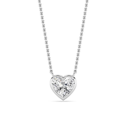 1CTW Heart Shape Lab Grown Diamond (F/VS ) Pendant Necklace in 14K Gold