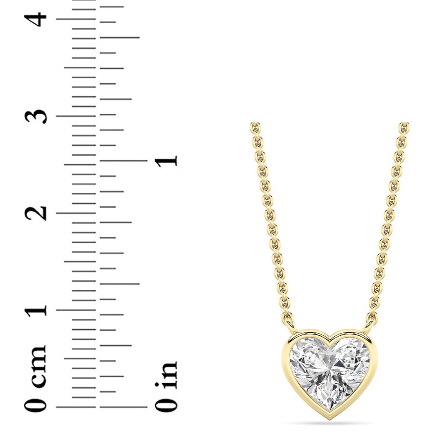 1CTW Heart Shape Lab Grown Diamond (F/VS ) Pendant Necklace in 14K Gold