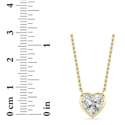 1CTW Heart Shape Lab Grown Diamond (F/VS ) Pendant Necklace in 14K Gold