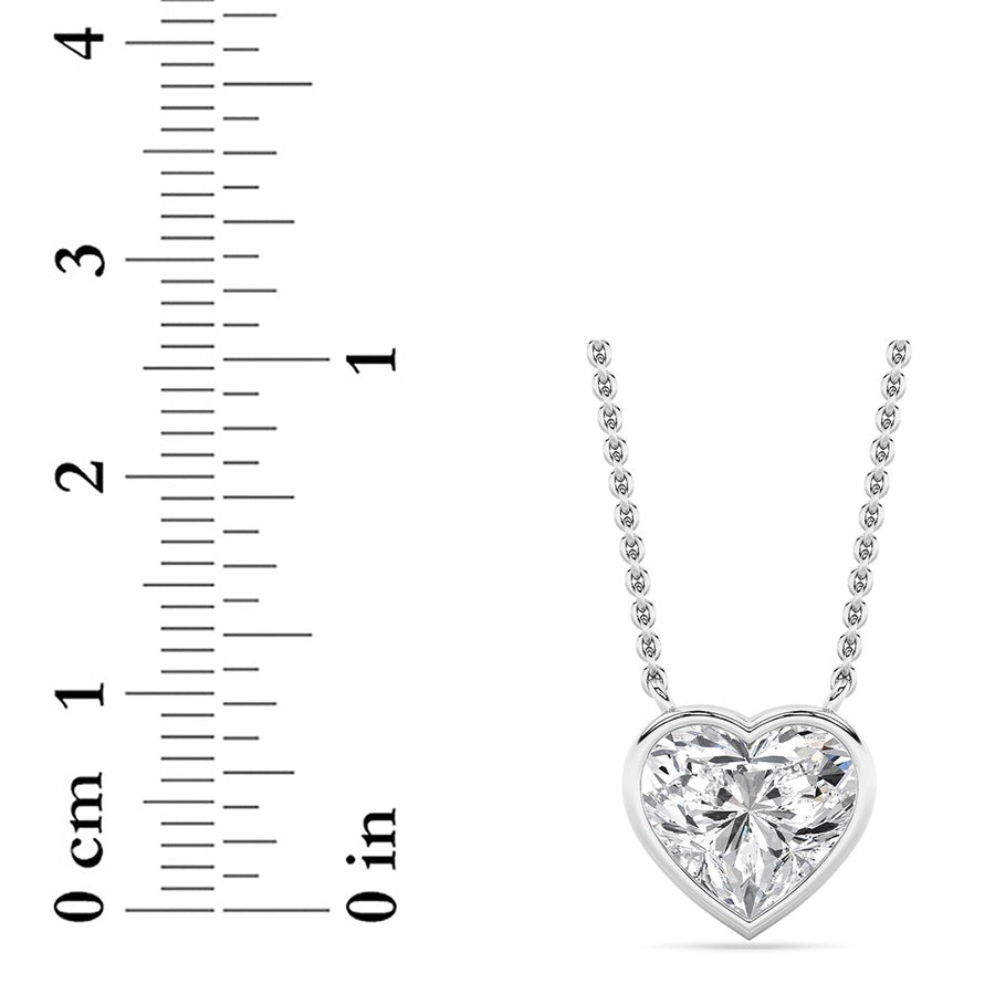 2CTW Heart Shape Lab Grown Diamond (F/VS ) Pendant Necklace in 14K Gold