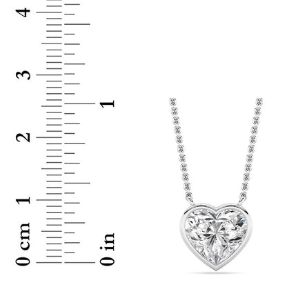 2CTW Heart Shape Lab Grown Diamond (F/VS ) Pendant Necklace in 14K Gold