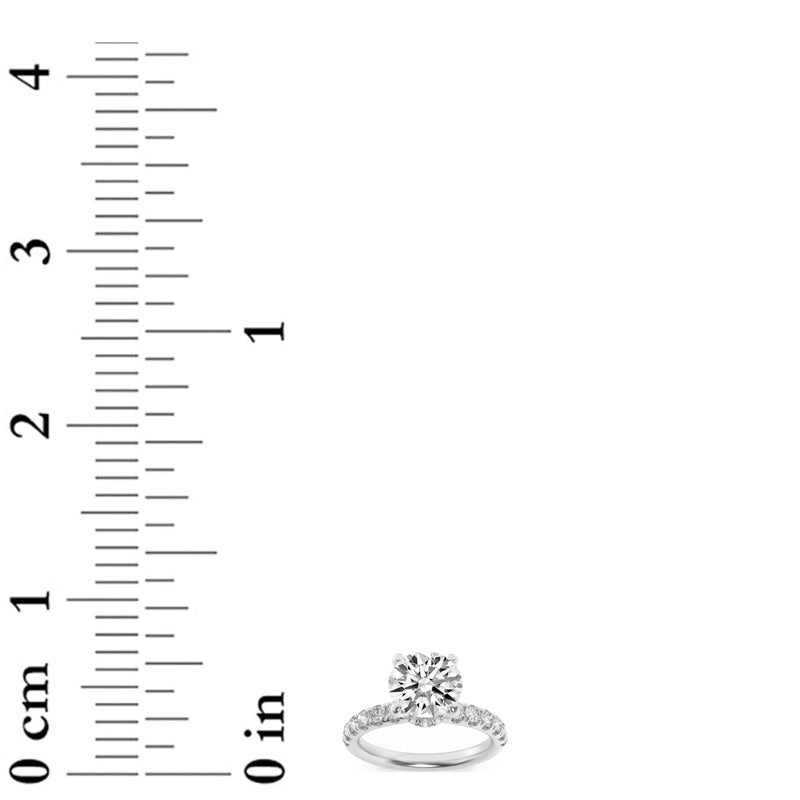 2.5CTW Round Shaped Lab Grown Diamond (F/VS) Hidden Halo Accented Ring in 14K Gold