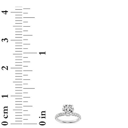 2.5CTW Round Shaped Lab Grown Diamond (F/VS) Hidden Halo Accented Ring in 14K Gold