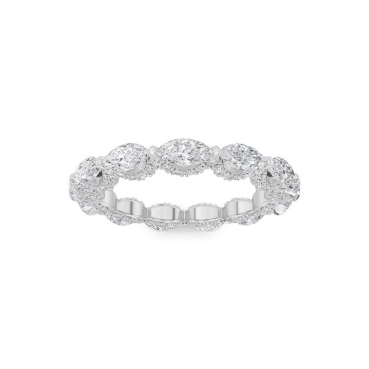 2.5CTW Marquise Shaped Lab Grown Diamond (F/VS) Eternity Band Ring in 14K Gold