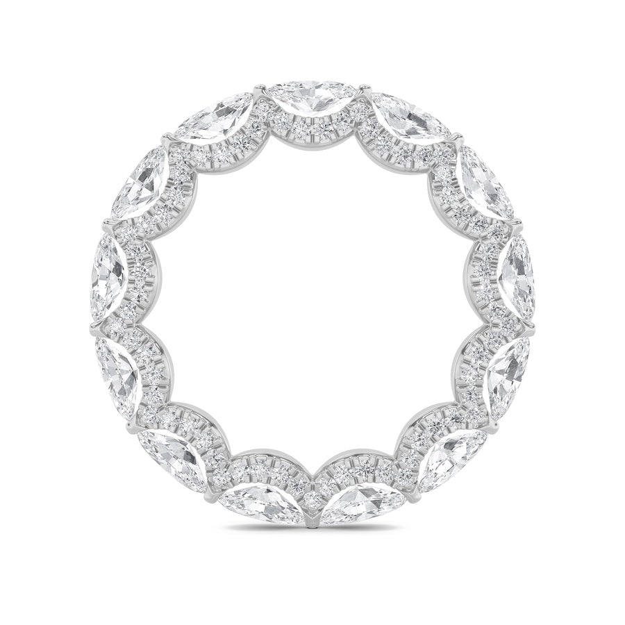 2.5CTW Marquise Shaped Lab Grown Diamond (F/VS) Eternity Band Ring in 14K Gold