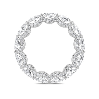 2.5CTW Marquise Shaped Lab Grown Diamond (F/VS) Eternity Band Ring in 14K Gold