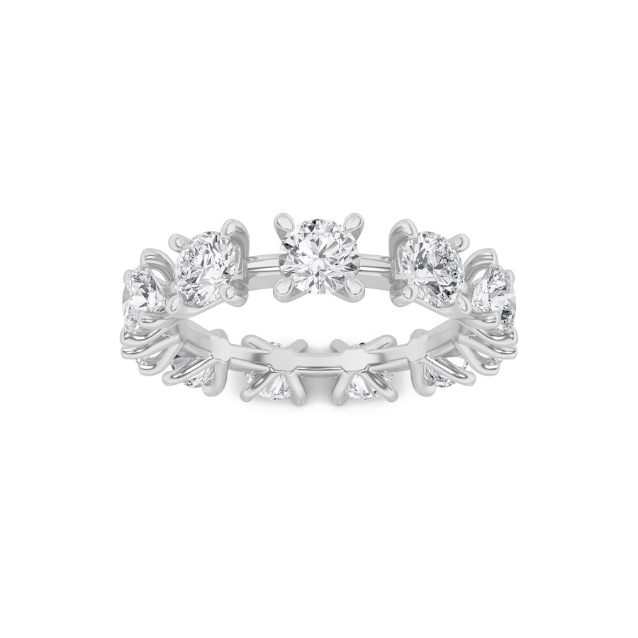 3CTW Round Shaped Lab Grown Diamond (F/VS) Eternity Band Ring in 14K Gold