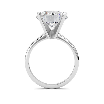 5CTW Round Shaped Lab Grown Diamond Classic Solitaire Ring in 14K Gold (F/VS)