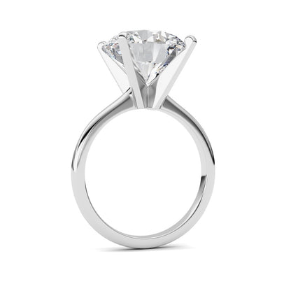 5CTW Round Shaped Lab Grown Diamond Classic Solitaire Ring in 14K Gold (F/VS)