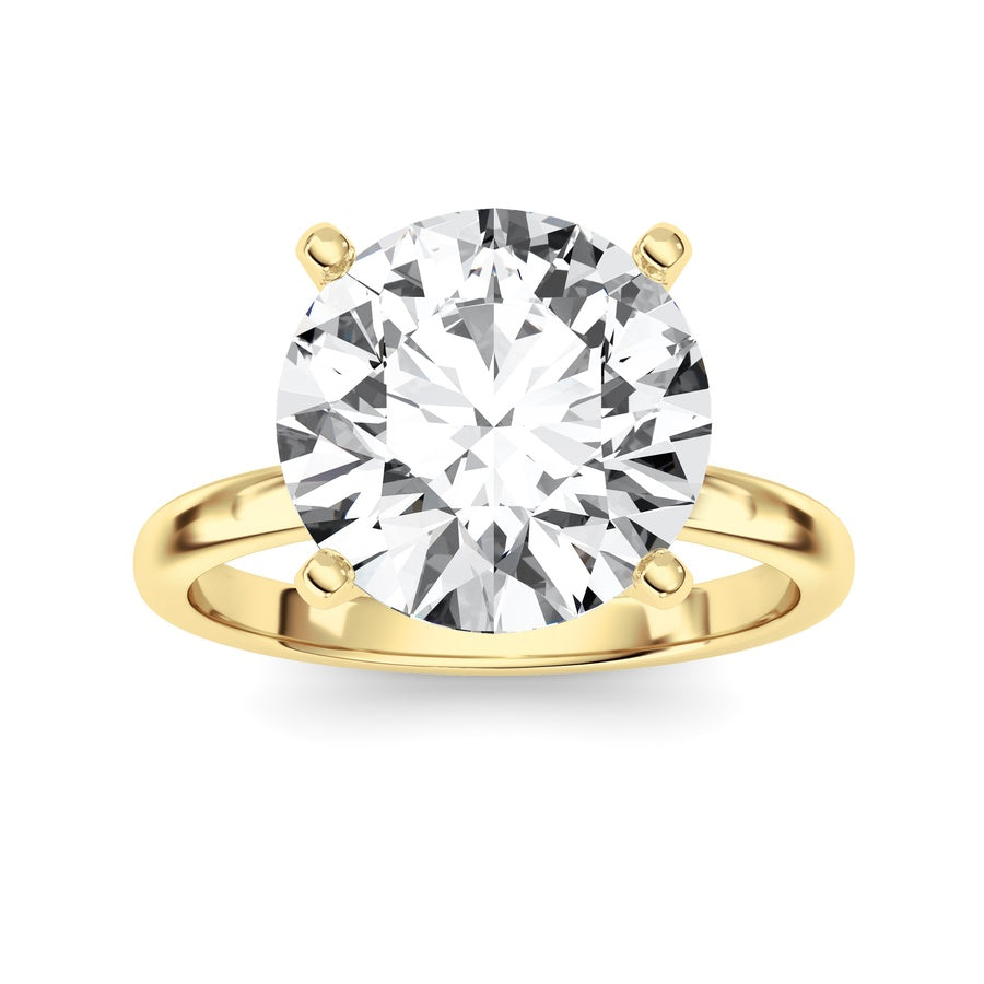 5CTW Round Shaped Lab Grown Diamond Classic Solitaire Ring in 14K Gold (F/VS)