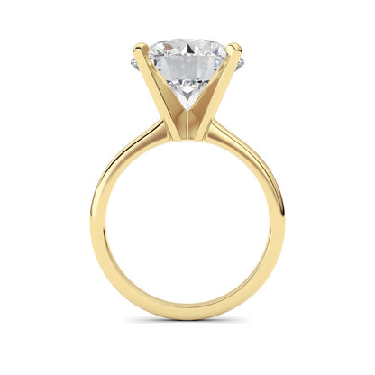5CTW Round Shaped Lab Grown Diamond Classic Solitaire Ring in 14K Gold (F/VS)