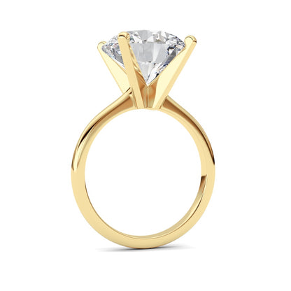 5CTW Round Shaped Lab Grown Diamond Classic Solitaire Ring in 14K Gold (F/VS)