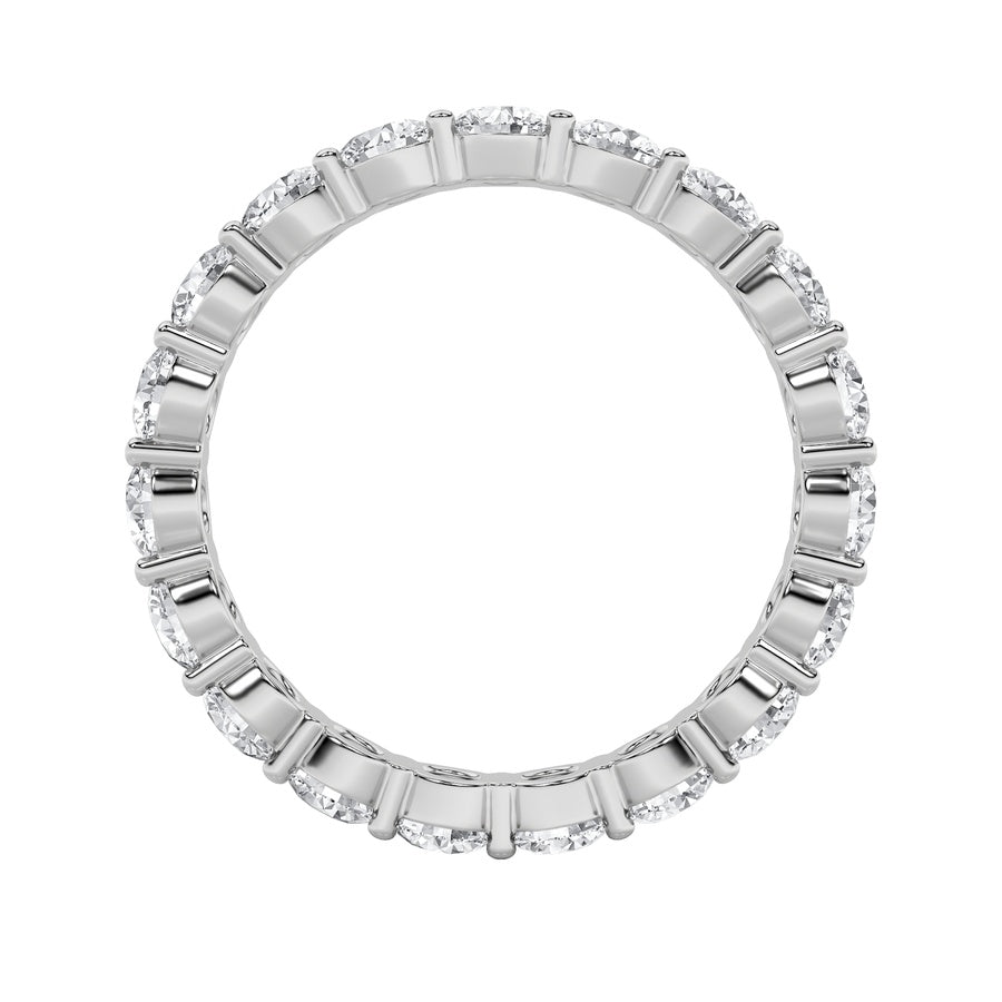 2CTW Round Shaped Lab Grown Diamond Split Prong Eternity Ring in 14K Gold (F/VS)