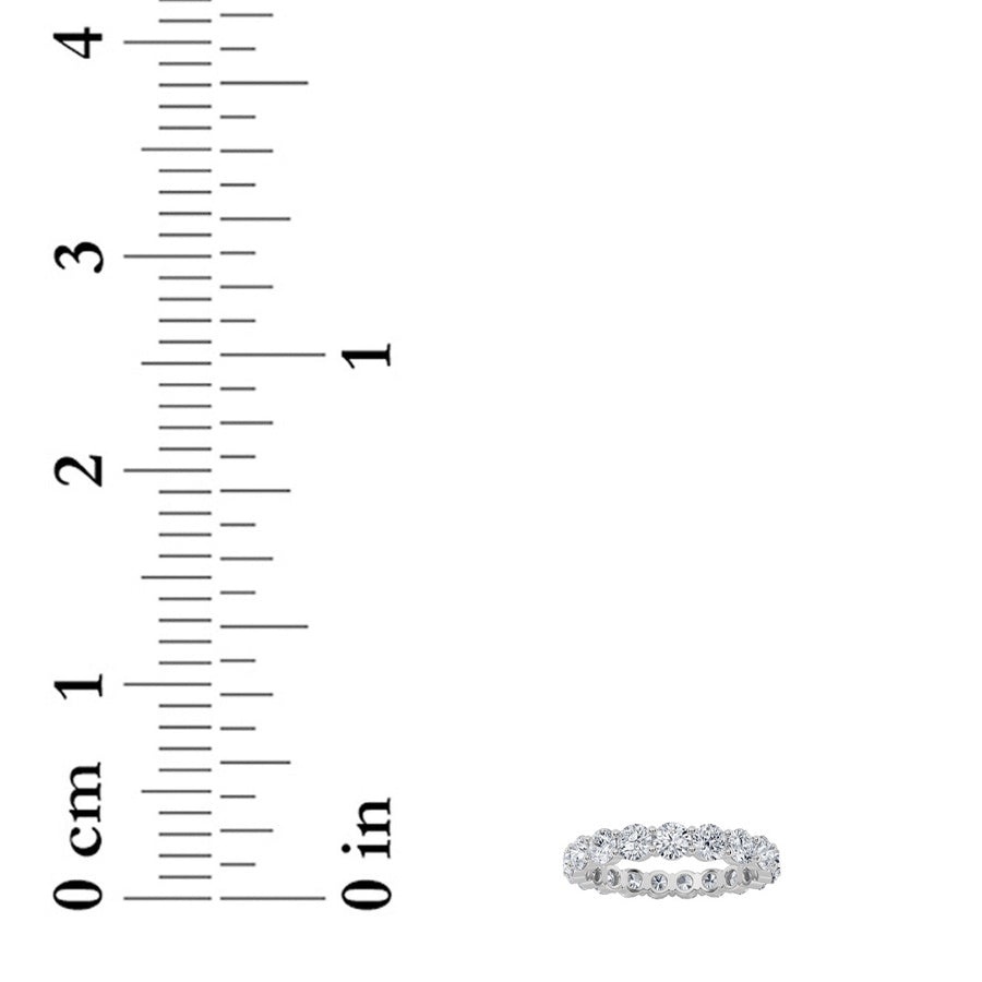 2CTW Round Shaped Lab Grown Diamond Split Prong Eternity Ring in 14K Gold (F/VS)