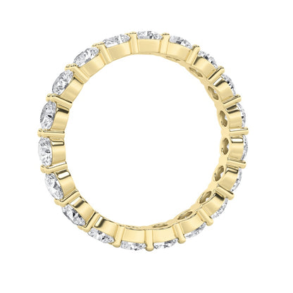 2CTW Round Shaped Lab Grown Diamond Split Prong Eternity Ring in 14K Gold (F/VS)