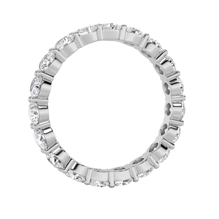 2.25CTW Round Shaped Lab Grown Diamond Split Prong Eternity Ring in 14K Gold (F/VS)