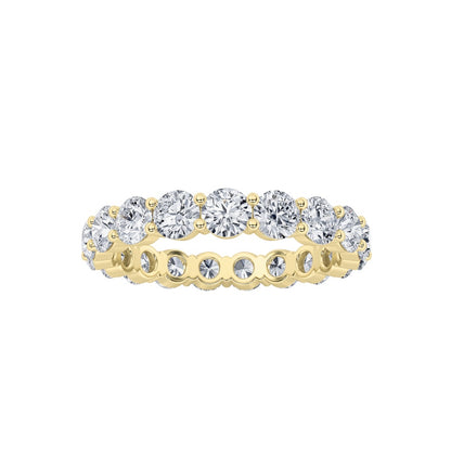 2.7CTW Round Shaped Lab Grown Diamond Split Prong Eternity Ring in 14K Gold (F/VS)