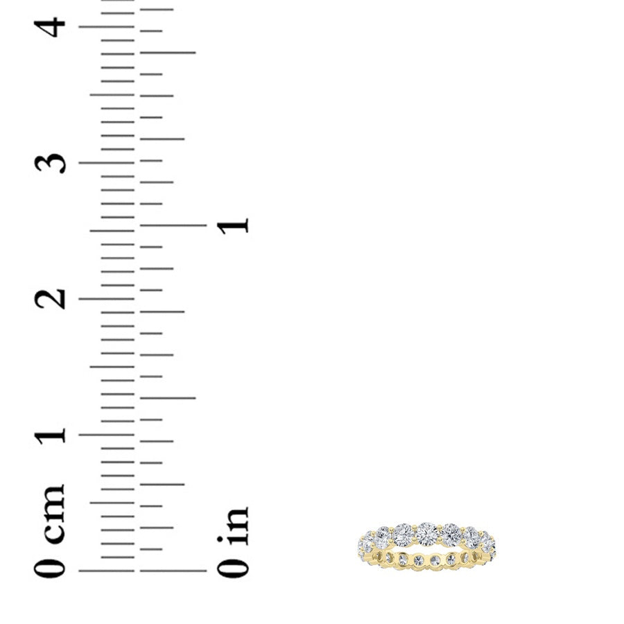 3CTW Round Shaped Lab Grown Diamond Split Prong Eternity Ring in 14K Gold (F/VS)