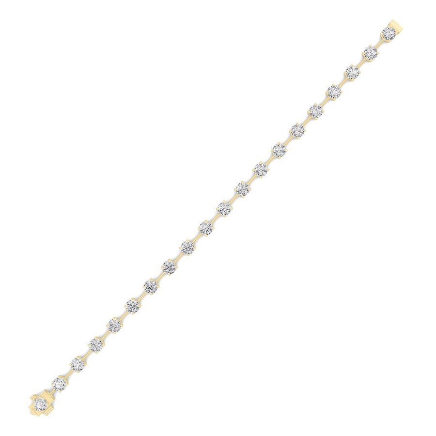 3.75CTW Round Shaped Lab Grown Diamond Split Prong Eternity Ring in 14K Gold (F/VS)