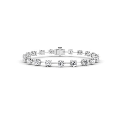 4CTW Round Shaped Lab Grown Diamond Split Prong Eternity Ring in 14K Gold (F/VS)
