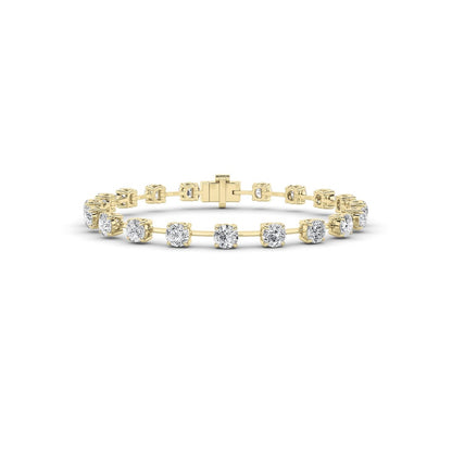 4CTW Round Shaped Lab Grown Diamond Split Prong Eternity Ring in 14K Gold (F/VS)