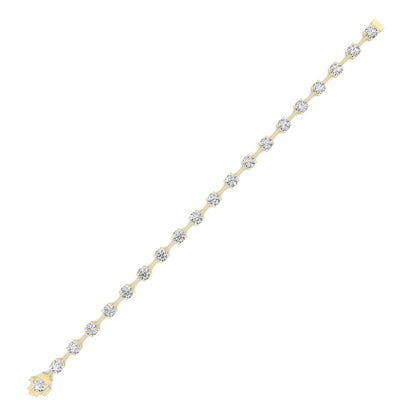 4.25CTW Round Shaped Lab Grown Diamond Split Prong Eternity Ring in 14K Gold (F/VS)