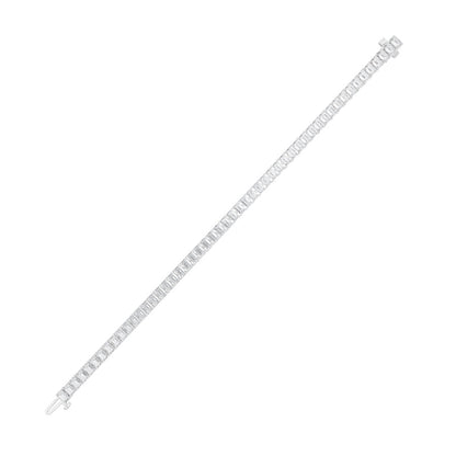 12.5CTW Emerald Shaped Lab Grown Diamond (F/VS) East West Line Bracelet in 14K Gold