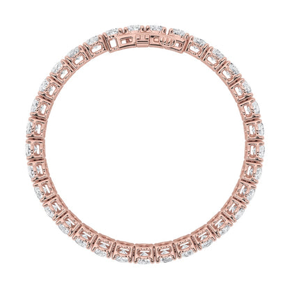 12.5CTW Oval Shaped Lab Grown Diamond (F/VS) East West Line Bracelet in 14K Gold