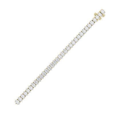 14.75CTW Oval Shaped Lab Grown Diamond (F/VS) Tennis Bracelet in 14K Gold