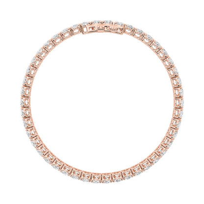 9CTW Oval Shaped Lab Grown Diamond (G/VS) East West Line Bracelet in 14K Gold