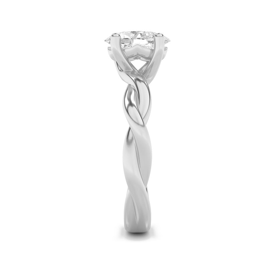 1.5CTW Oval Shaped Lab Grown Diamond (F/VS) Ring in 14K White Gold